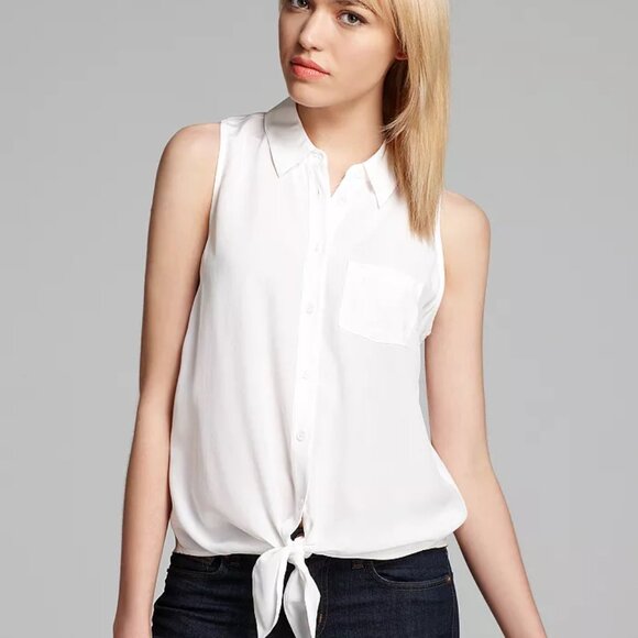 Equipment Femme Mina 100% Silk Sleeveless White Shirt 💫🤍🌸 - Picture 1 of 7